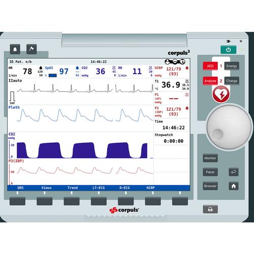 corpuls3 Simulação de Tela de Monitor de Paciente para REALITi 360, 8000967, Treinadores de Desfibrilação Automática Externa (DAE)