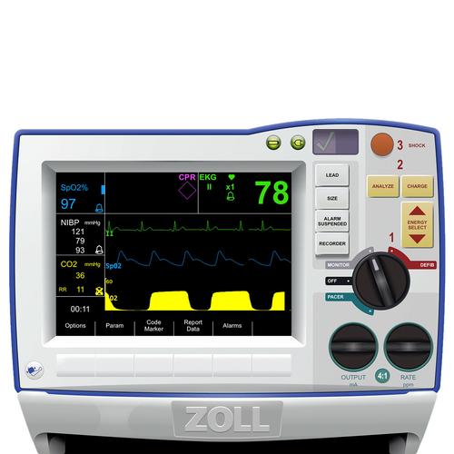 Simulação de Tela do Monitor de Paciente Zoll® Série R® para REALITi 360, 8000979, Treinadores de Desfibrilação Automática Externa (DAE)